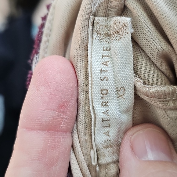 Maxi Skirt Size XS Cream Wine Red Floral Embroidered Bohemian Festival Altard St - Picture 2 of 2